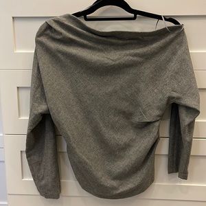 Zara off the shoulder gray top, brand new with tags